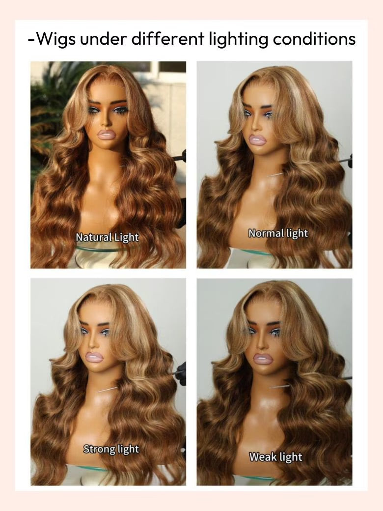 Bye-Bye Knots Wig Pre-Cut 7x5/13x4
Glueless Lace Honey Blonde Body Wave Wig With Bleached Clean Knots