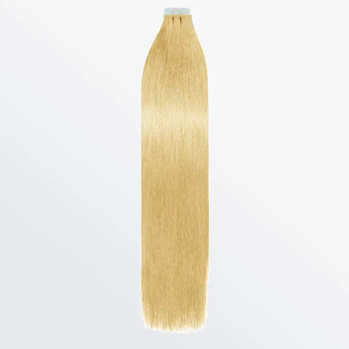 Premium Quality Straight Tape In Remy Hair Extensions #613 Lightest Blonde