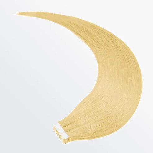 Premium Quality Straight Tape In Remy Hair Extensions #613 Lightest Blonde