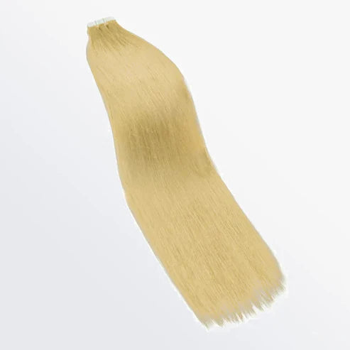 Premium Quality Straight Tape In Remy Hair Extensions #613 Lightest Blonde