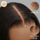 Bye Bye Knots Perruque 7x5 Lace Sans Colle Glueless Kinky Lisse Noire Perruque Avec Invisible Knots 150% Densité